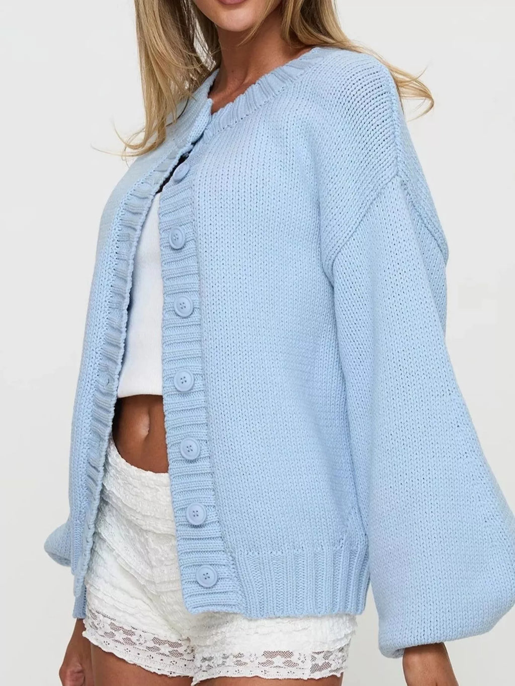 Chunky Knit Button-up Cardigan (6)
