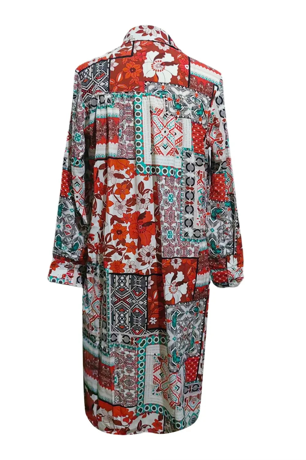 Printed Button Up Long Sleeve Cardigan (5)