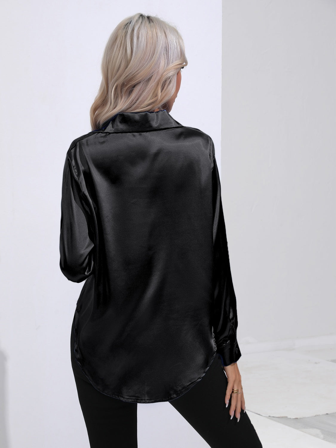 Collared Neck Buttoned Long Sleeve Shirt (21)