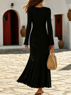Button-front Ribbed Knit Maxi Dress (9)