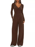 Casual Long Sleeve Top Pants Two-piece Set