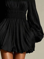 Off-shoulder Pleated Mini Dress (9)