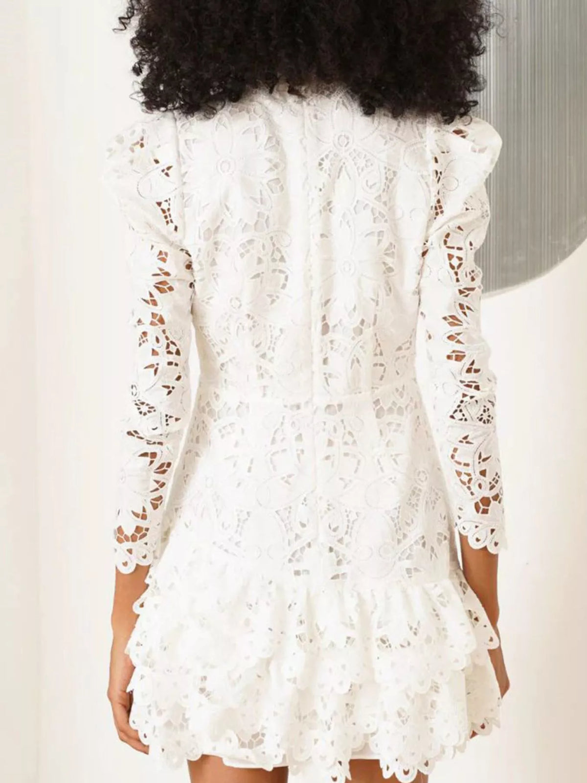 Lace Mock Neck Long Sleeve Mini Dress (10)