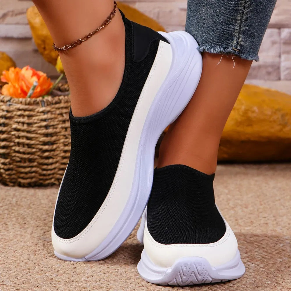 Mesh Contrast Flat Slip-ons (6)