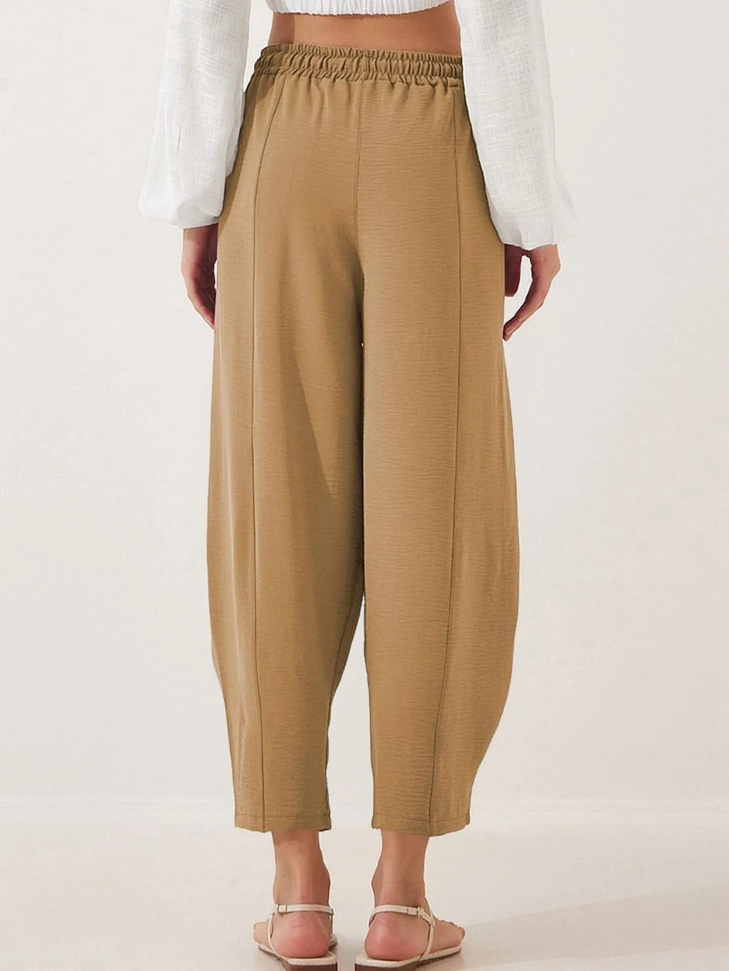 Full Size Drawstring Wide Leg Cropped Pants Plus (20)