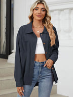 Button Up Dropped Shoulder Long Sleeve Outerwear (28)