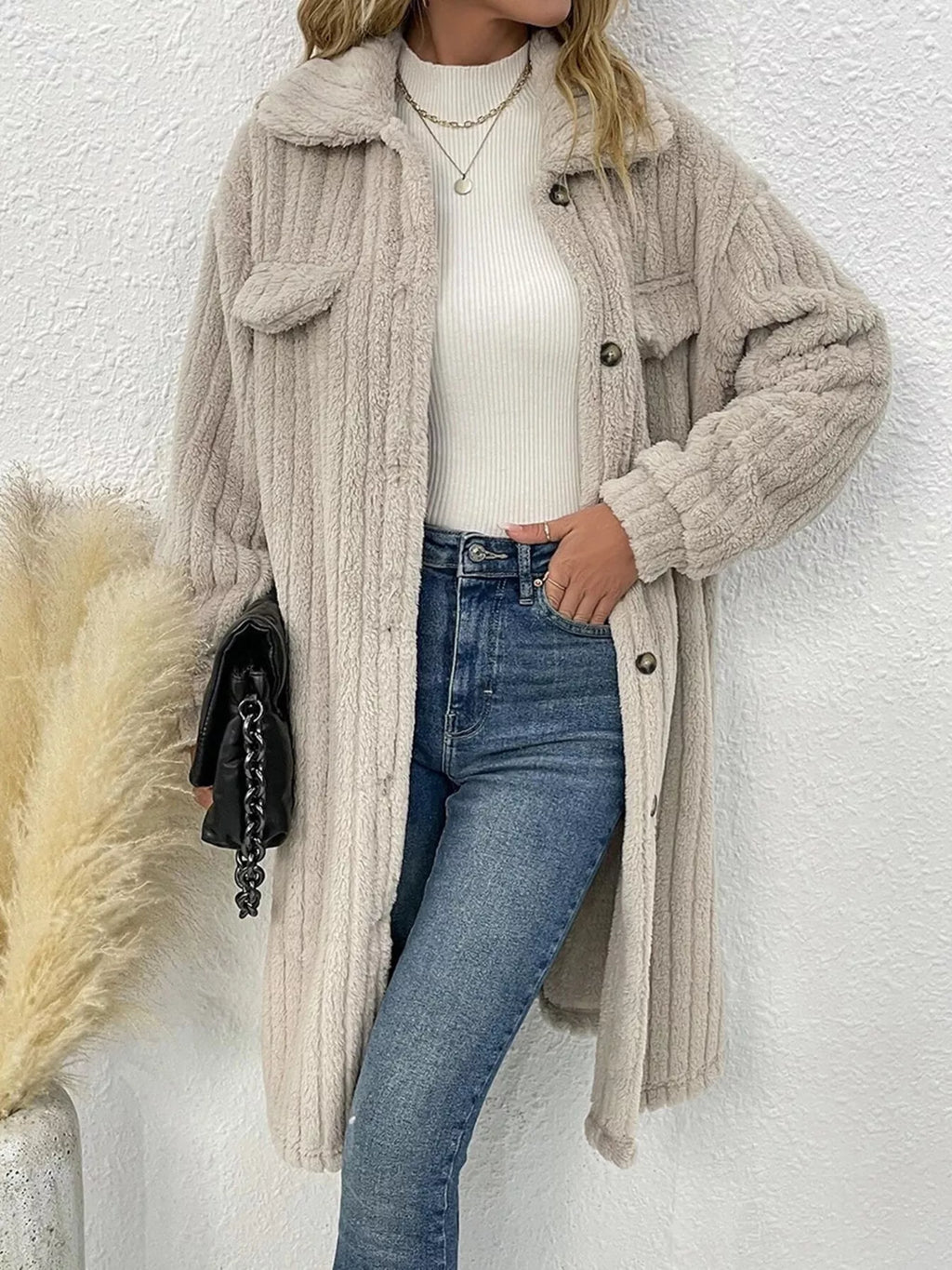 Button-down Longline Outerwear (4)