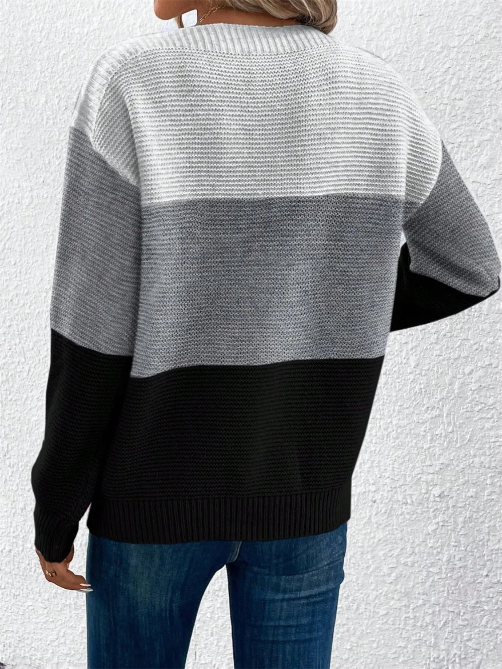 Block Drop Shoulder Long Sleeve Sweater (24)