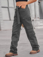 High-waisted Multi-pocket Cargo Jeans (14)