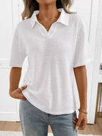 Striped Knit Short Sleeve Top (23)