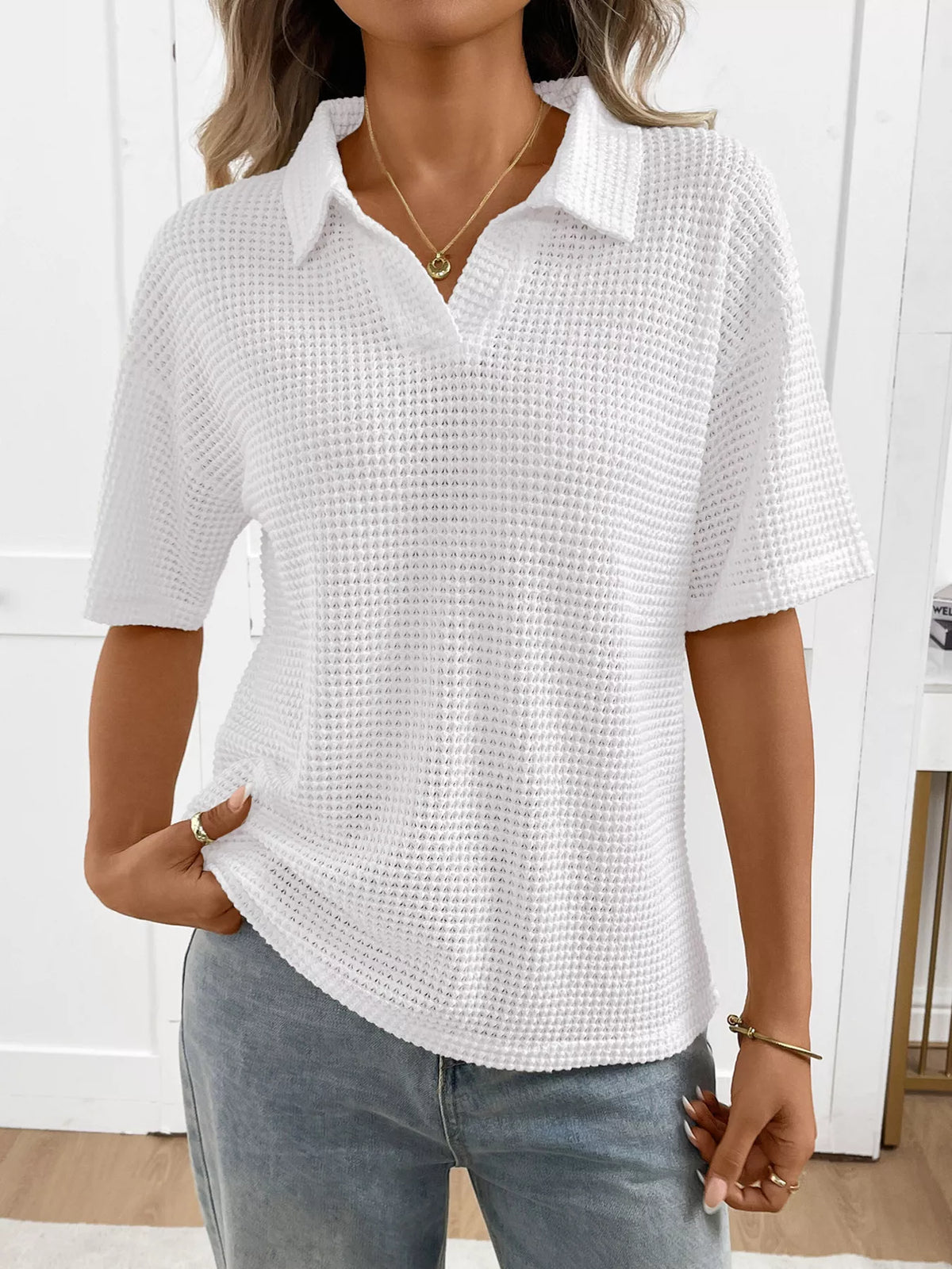 Striped Knit Short Sleeve Top (23)