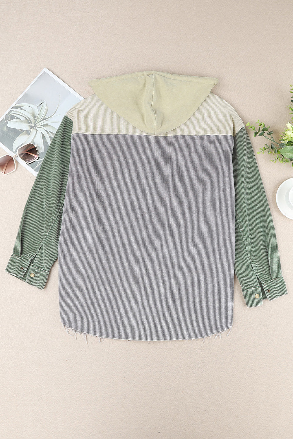 Snap Front Hooded Corduroy Shacket (5)
