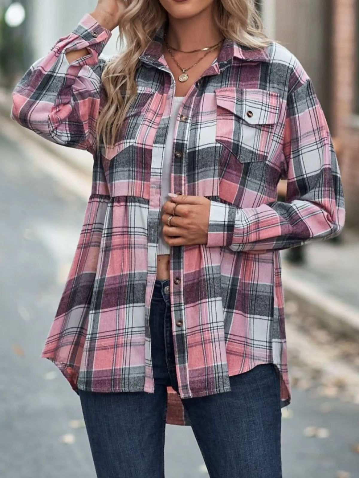 Plaid Button-down Long Sleeve Shirt (17)