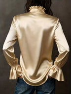 Button Up Flounce Sleeve Shirt (9)