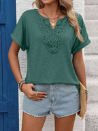 Lace Trim Short Sleeve T-shirt (13)