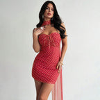 Chic Polka-dot Strapless Dress photo 4