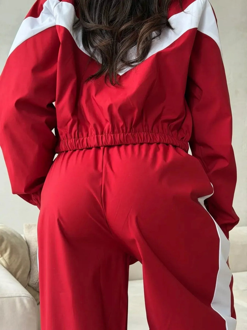 Block Zip Up Outerwear Pants Set (9)