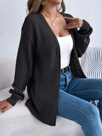Openwork Open-front Long Sleeve Cardigan (9)