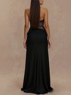Halter Neck Lace Trimmed Maxi Dress (9)