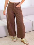 Wide-leg Jeans Front Patch Pockets (2)