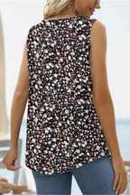 Printed Square Neck Curved Hem Tank (5)