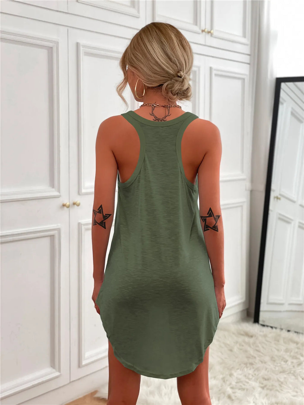 Casual Tank Mini Dress Curved Hem (30)
