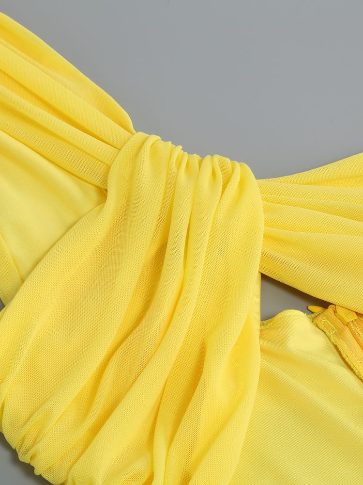 Twist Wrap Chest Solid Color Dress photo 19