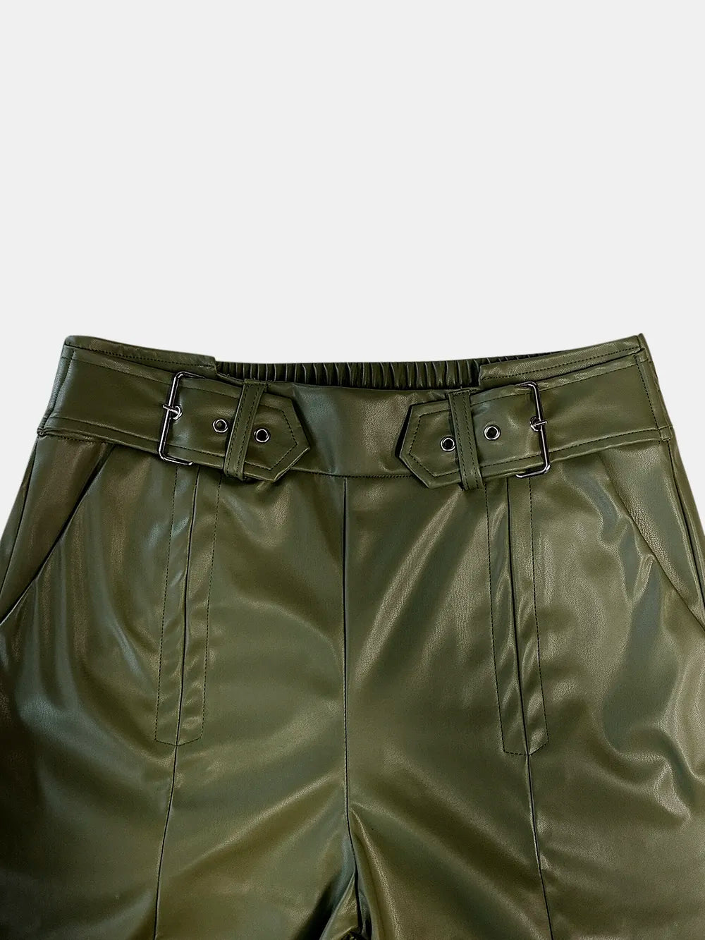 Half Elastic Waist Wide Leg Pants (2)