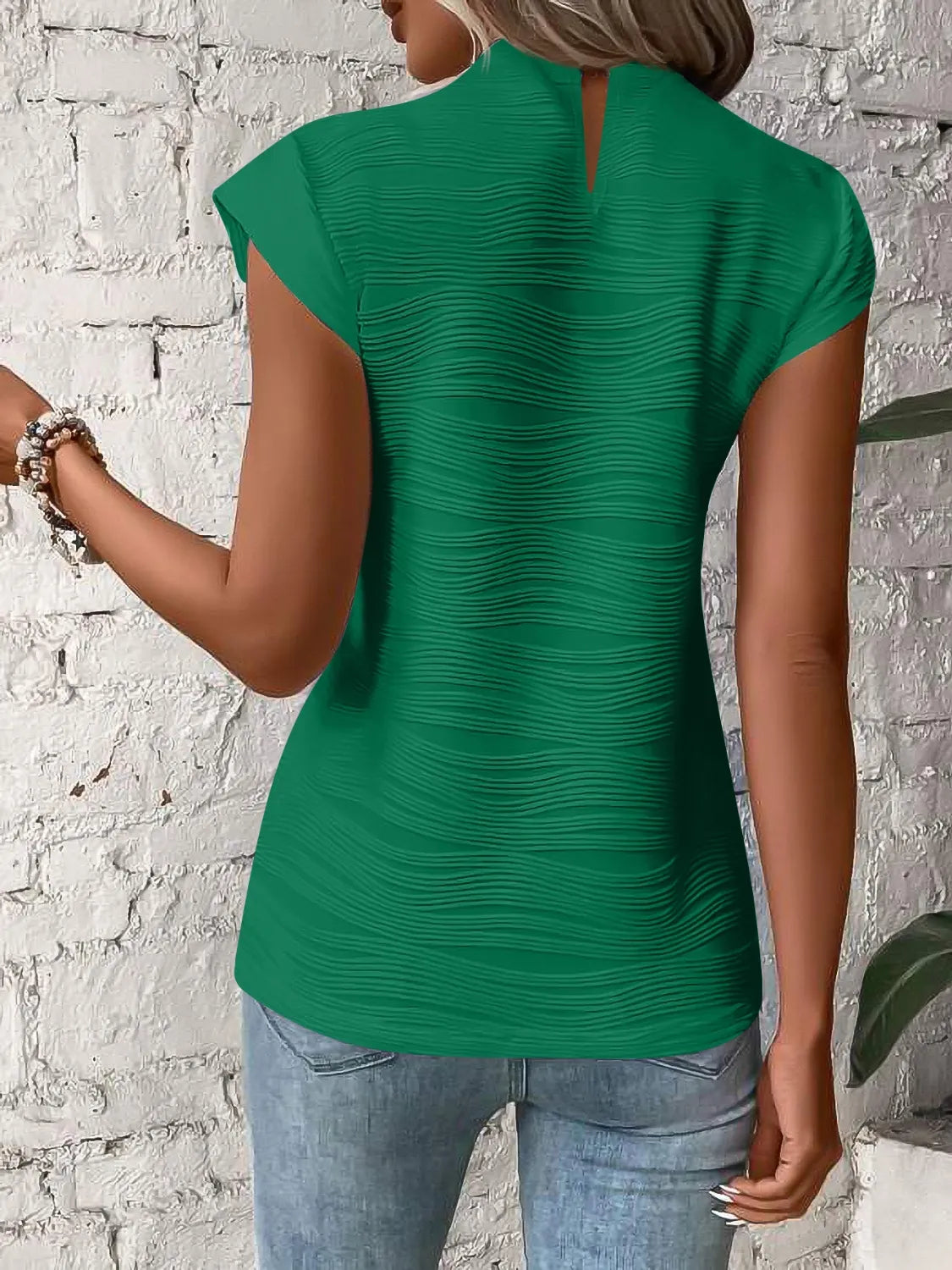 Mock Neck Cap Sleeve Top (15)
