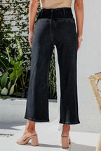 Button Fly Cropped Wide Leg Jeans (11)