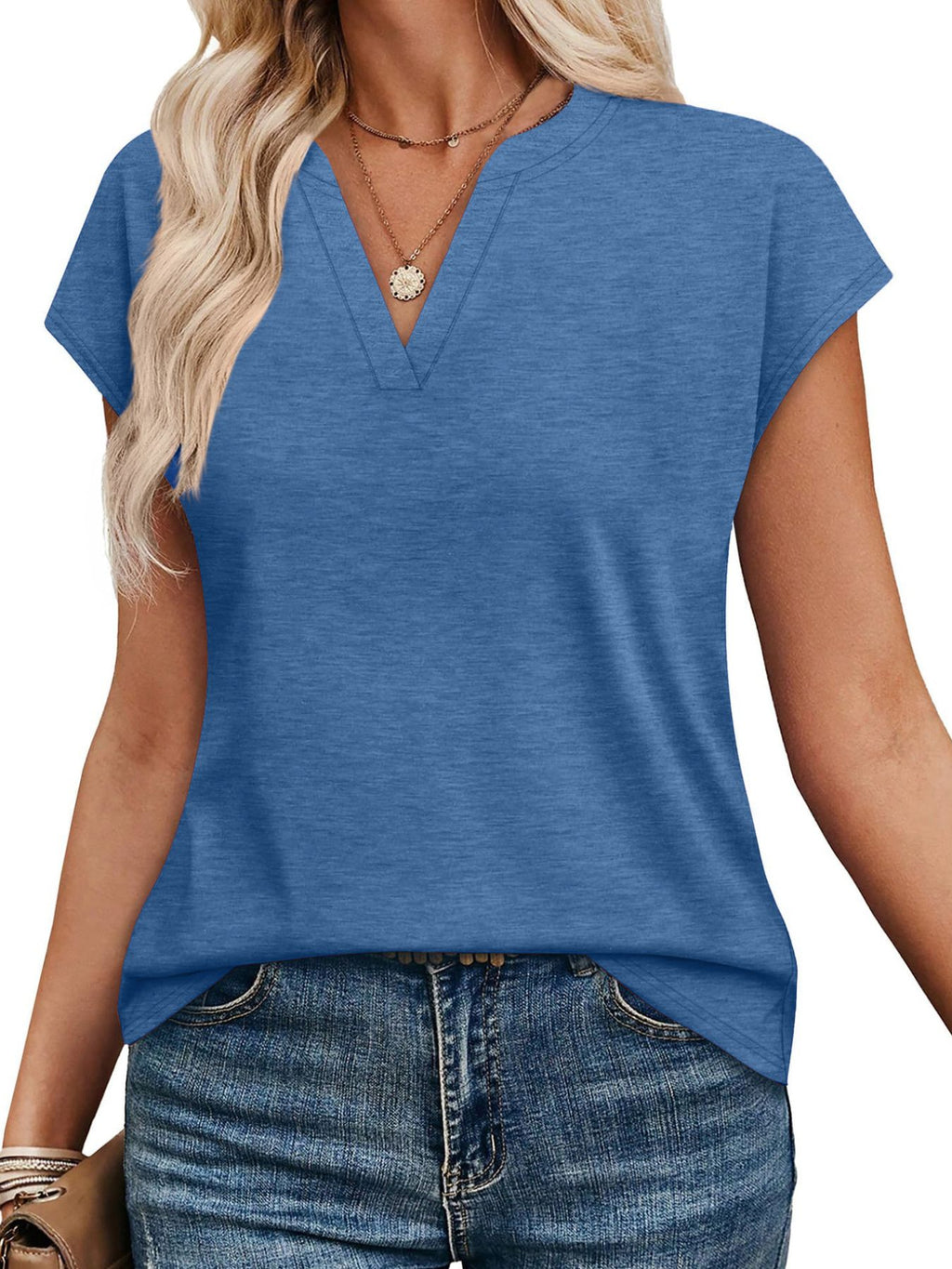 Notched Short Sleeve T-shirt (12)