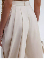High-waisted Pleated Drape Pants (4)