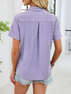 Eyelet Short Sleeve Blouse (21)