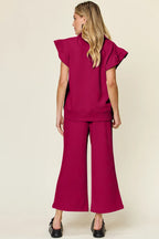 Ruffle Drawstring Wide Leg Set (26)