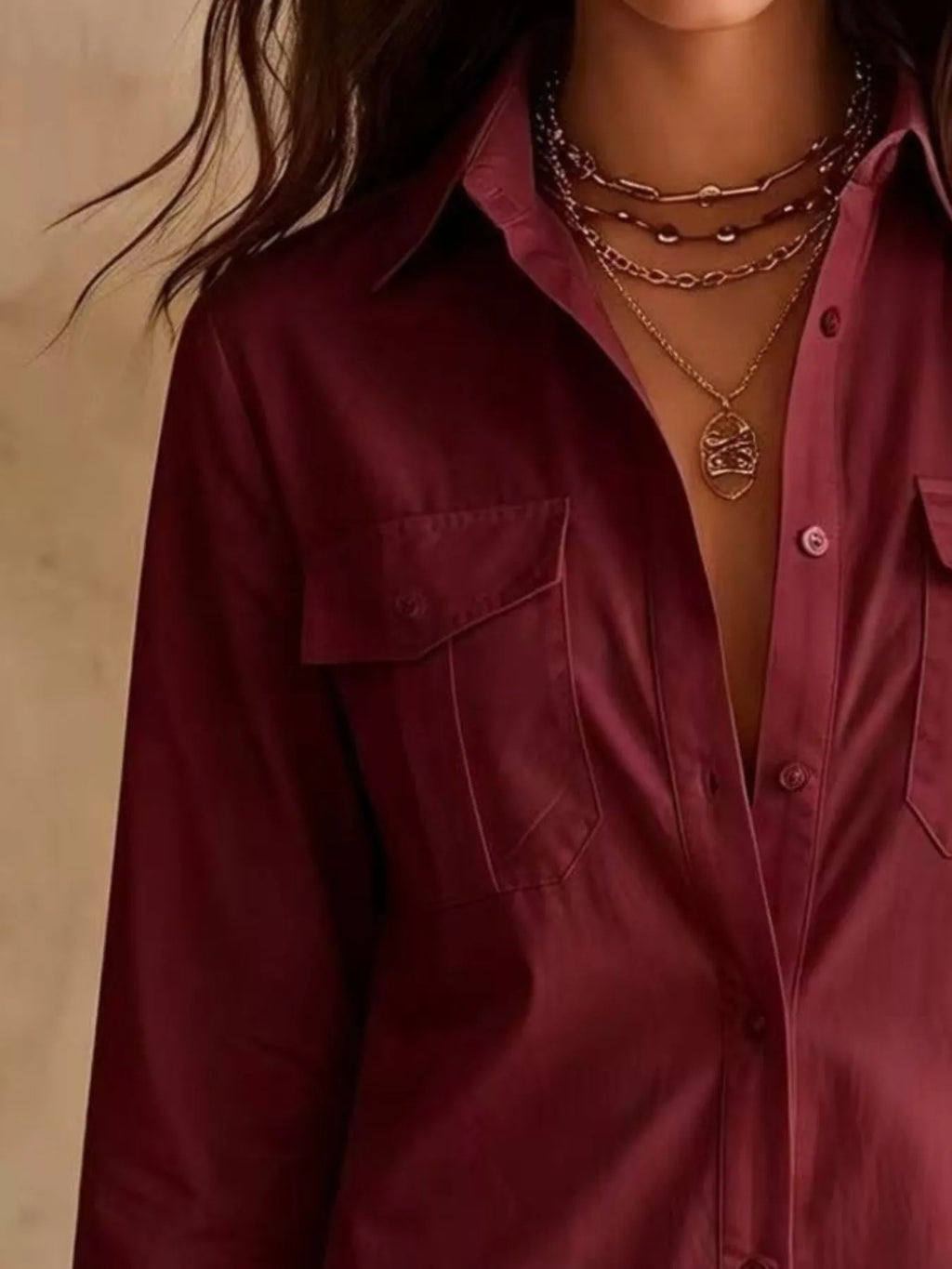Button-down Shirt Dress Lace Trim (16)
