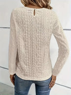 Lace Eyelet Long Sleeve Top (8)
