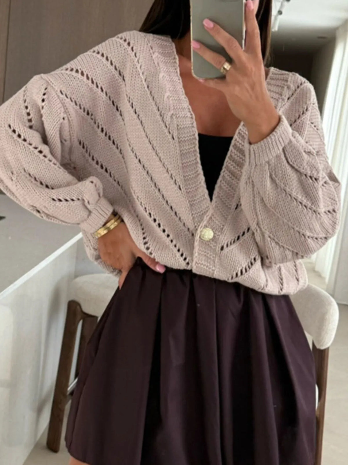 Openwork Long Sleeve Cardigan (9)