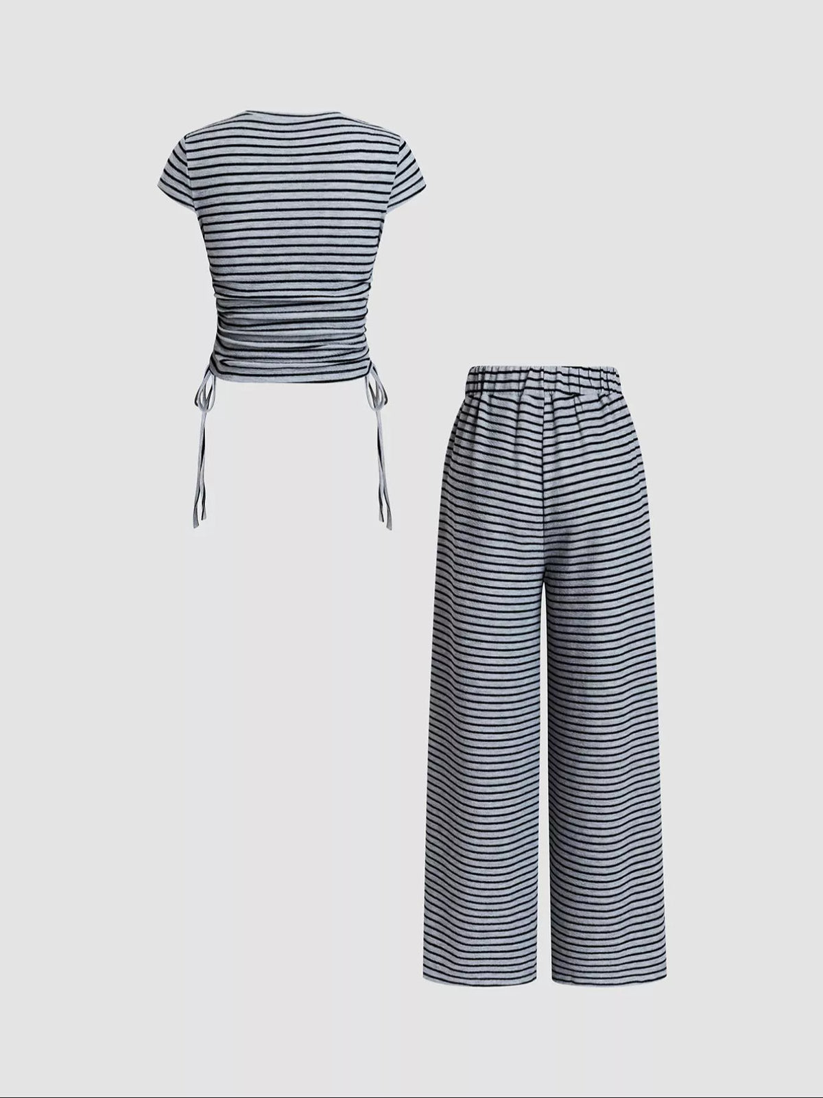 Striped Crop Top Wide Leg Pants Set (11)