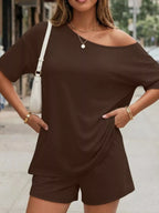 Full Size One Shoulder Top Shorts Set Plus (19)