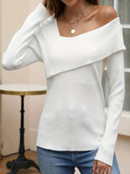 Asymmetrical One Shoulder Knit Top