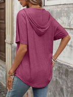Casual Short Sleeve Hooded T-shirt (18)