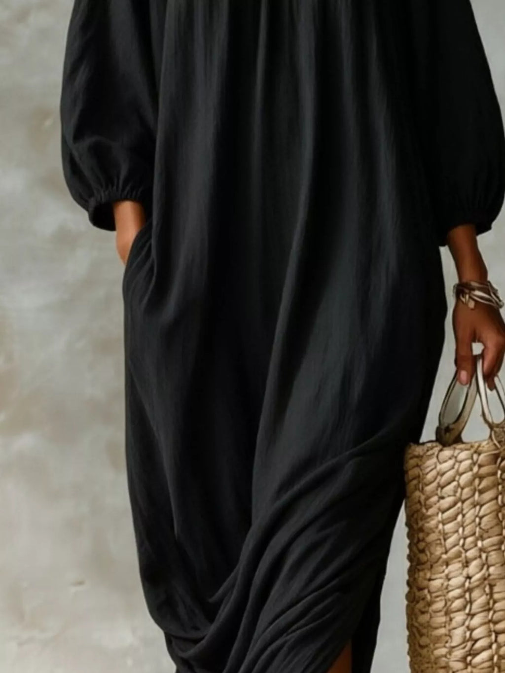 Ruffled Boat Neck Ruched Midi Dress (11)
