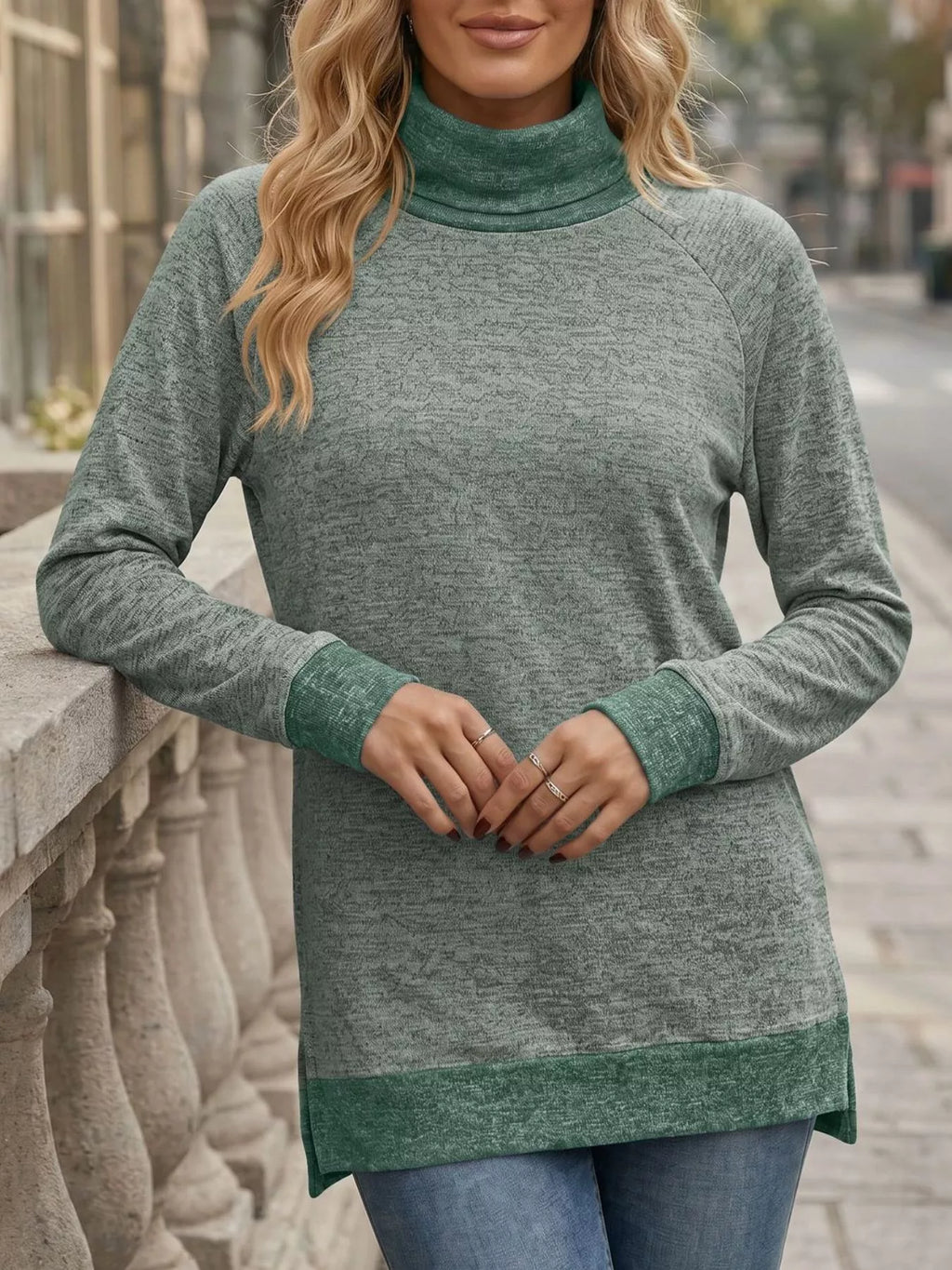 Turtleneck Raglan Sleeve T-shirt (24)