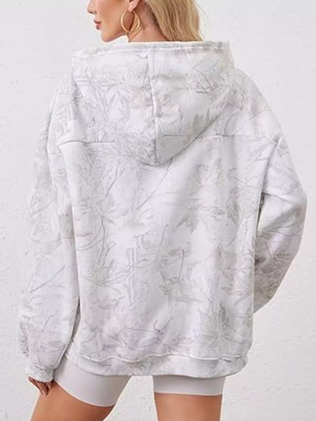 Full Size Kangaroo Pocket Long Sleeve Hoodie Plus (8)