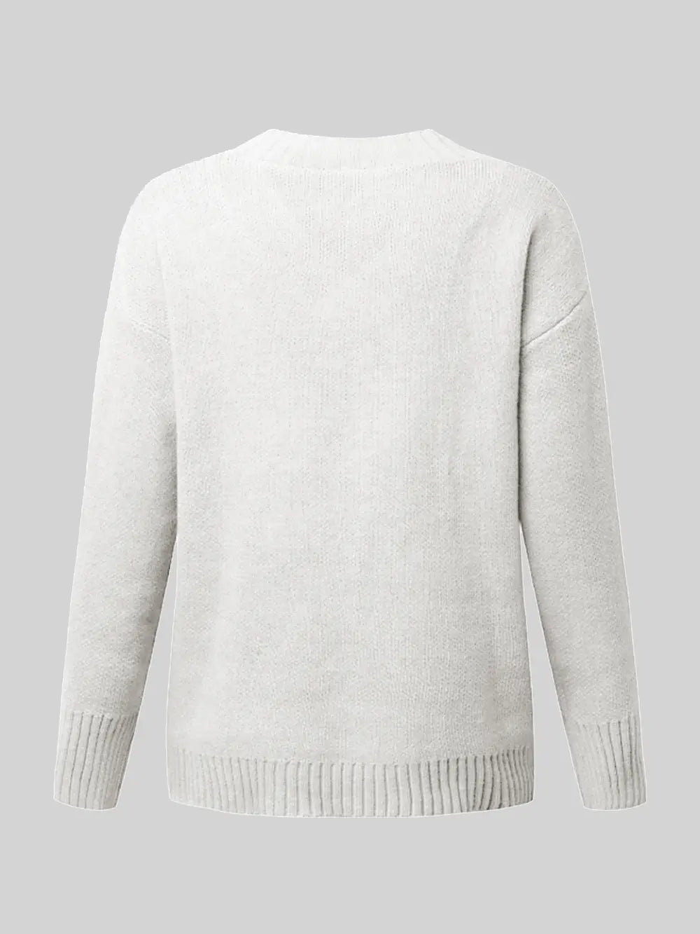 V-neck Long Sleeve Knit Top (7)