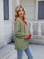 Lace-up Striped Long Sleeve T-shirt (6)