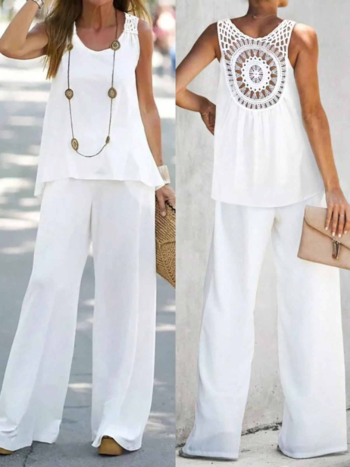 Round Neck Tank Pants Set (4)