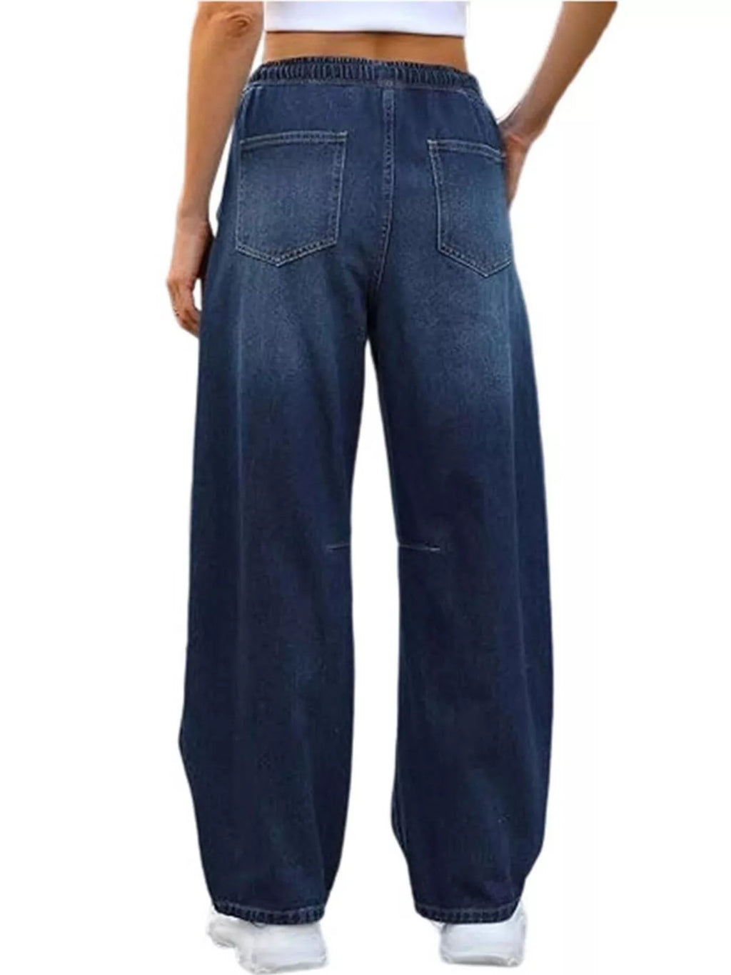 Elastic Waist Wide Leg Jeans (4)