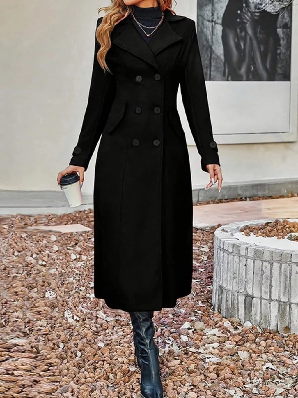Full Size Double-breasted Longline Trench Coat Plus (5)