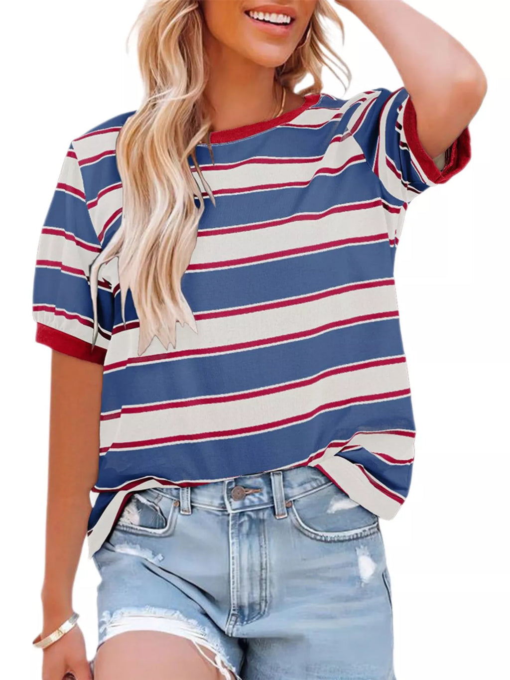 Striped Crew Neck T-shirt